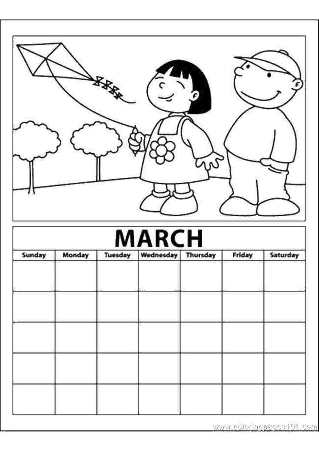 Календарь раскраска для детей