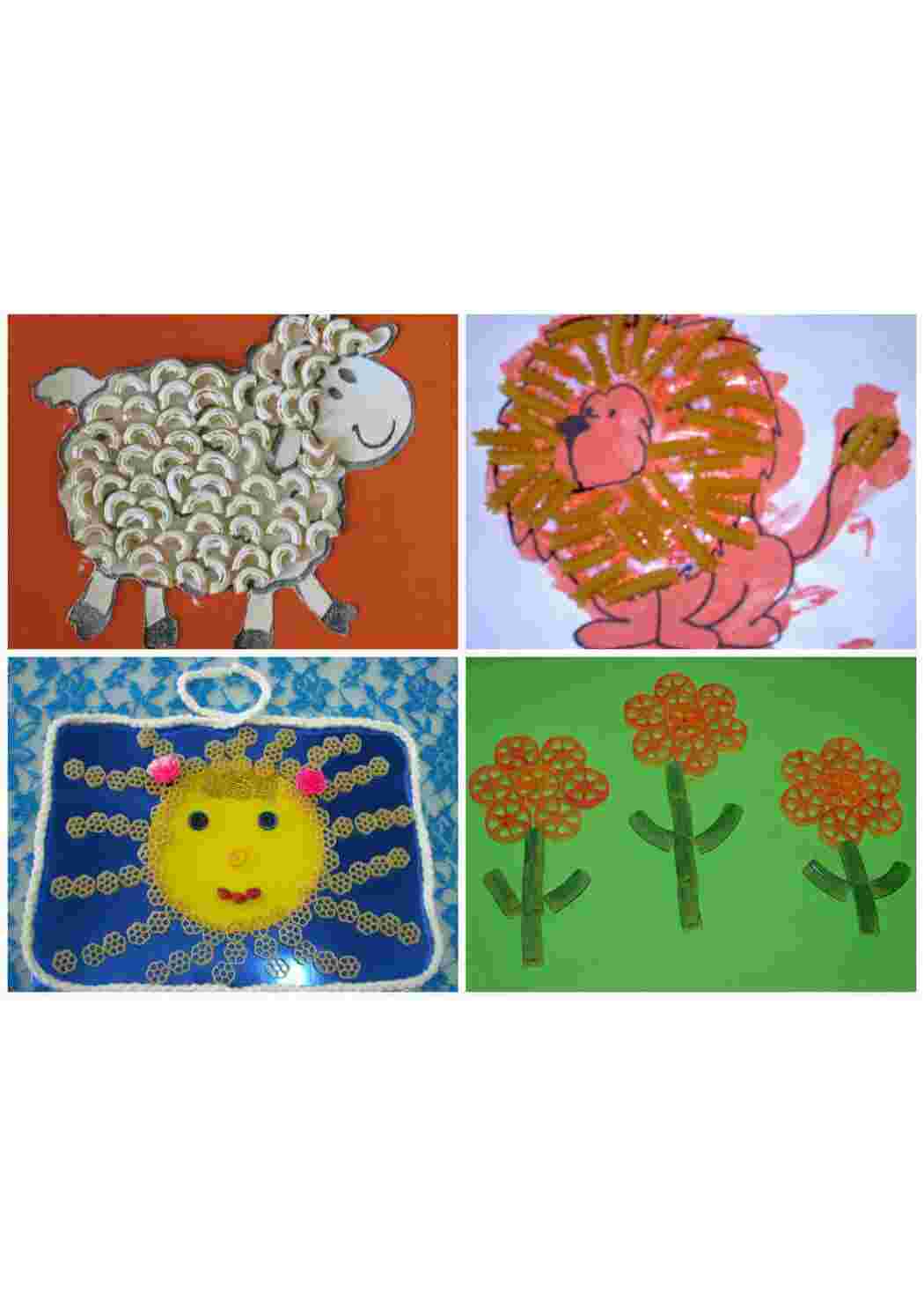 Раскраска Поделка из макарон.