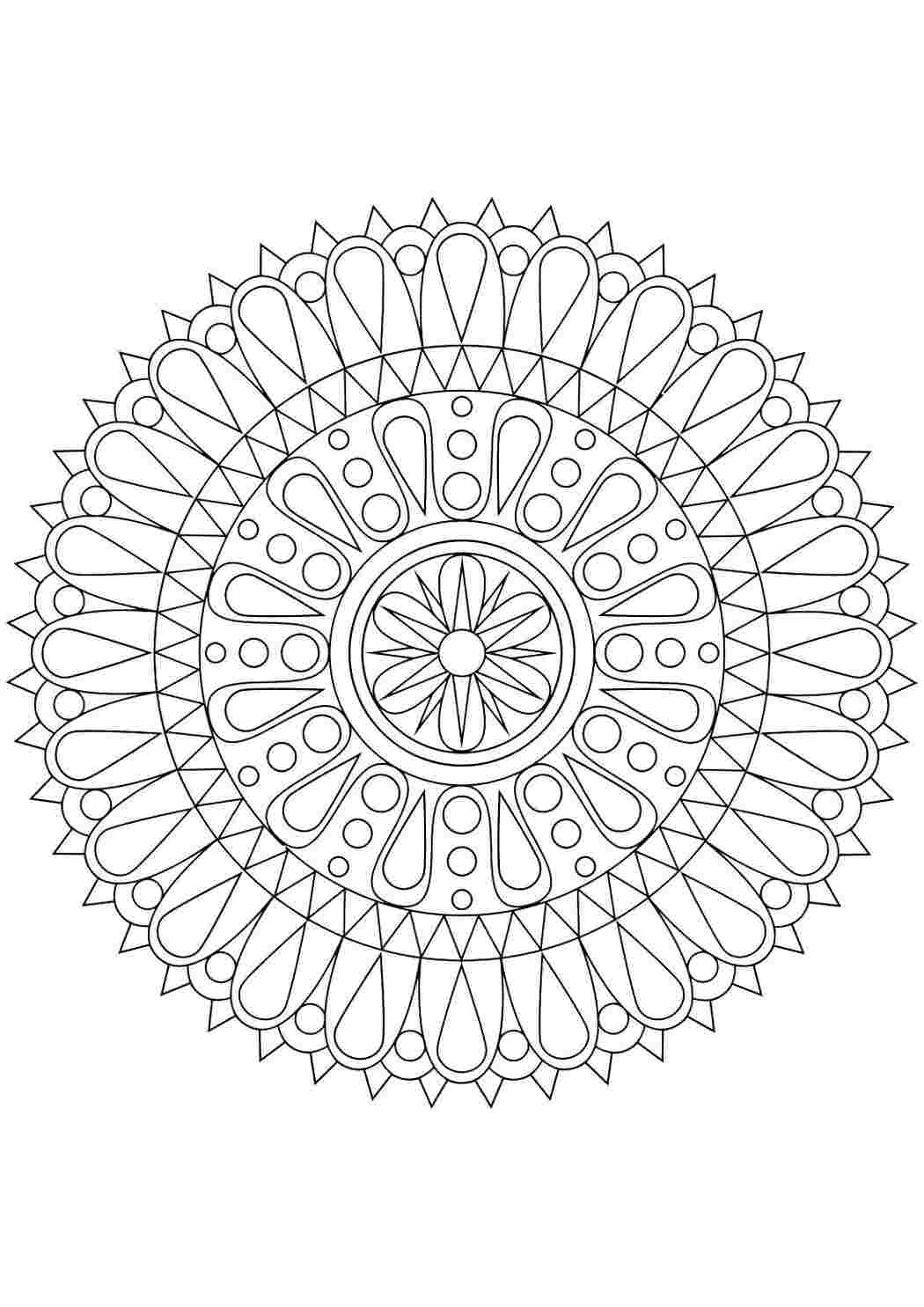 Раскраска Мандала сложная