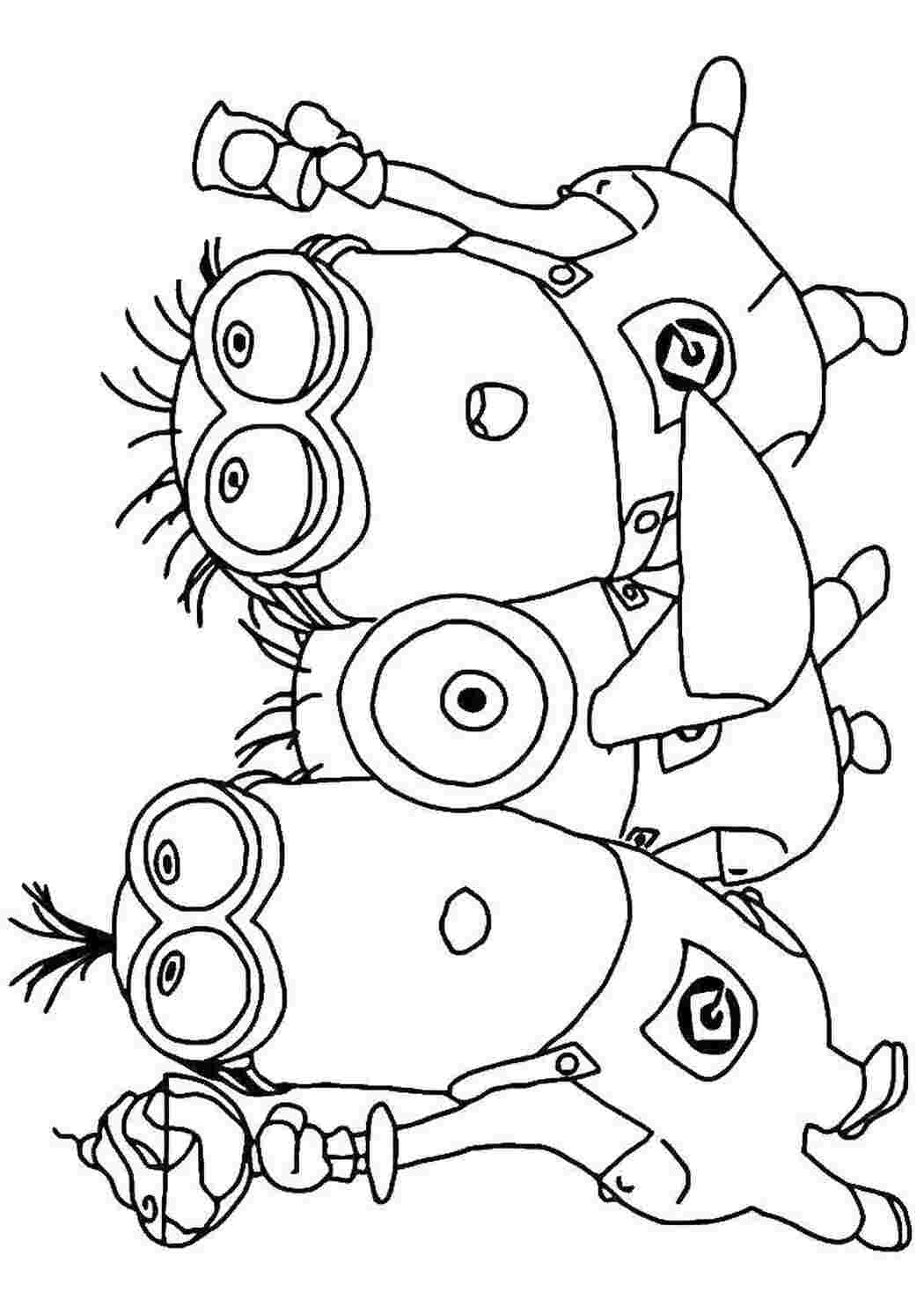 Раскраска Миньоны гуляют