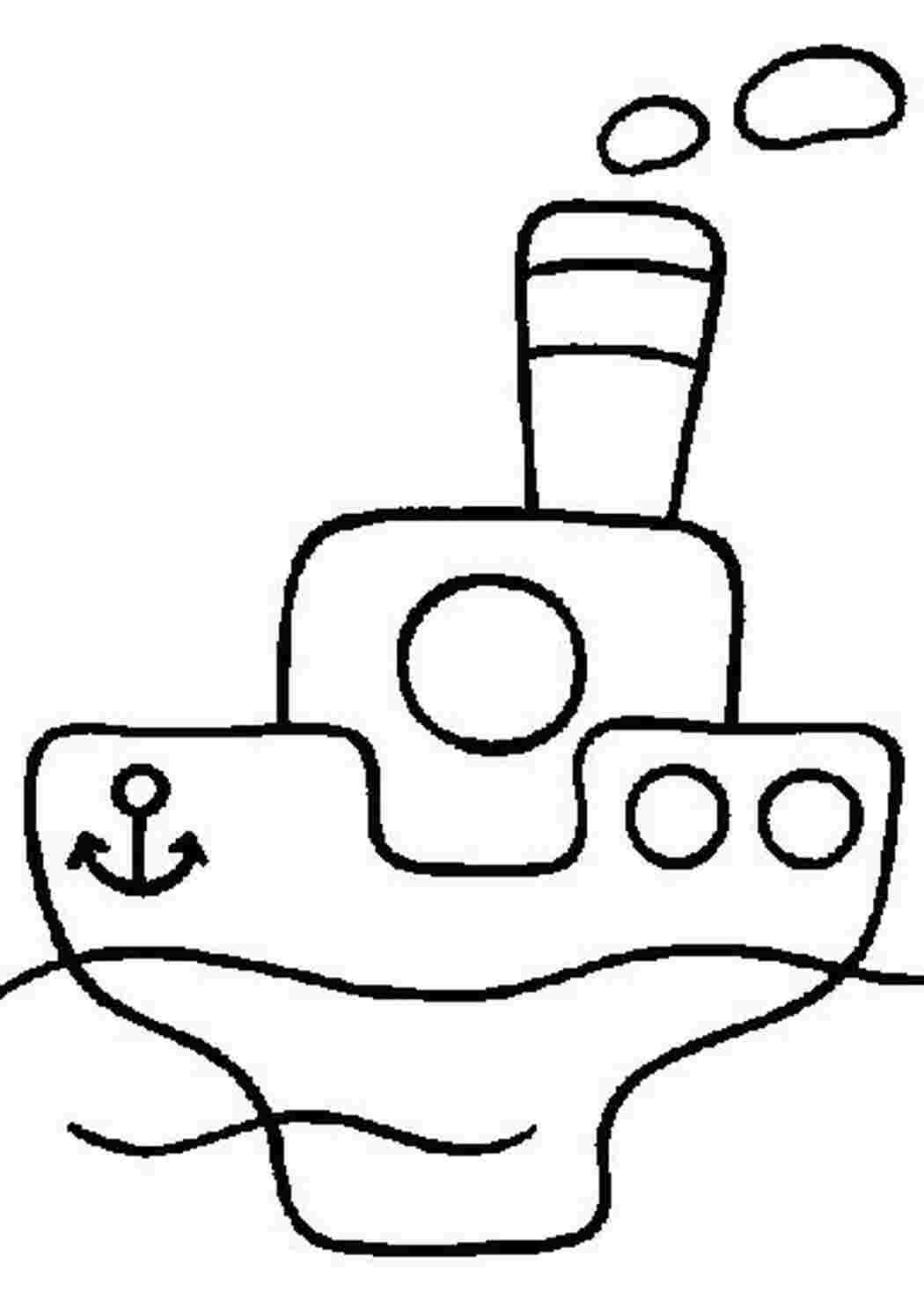 Раскраска Распечатать раскраску для самых маленьких, параходик